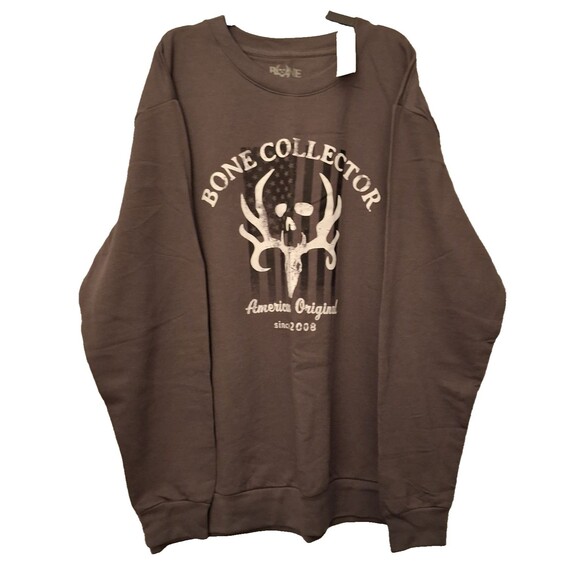 Bone Collector American Original Charcoal Gray Sweatshirt Mens Size XL (46-48) - Picture 1 of 9